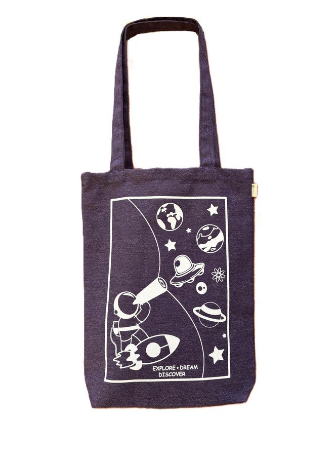 Prithwe DIY Canvas Bag Painting Kit - Gift Pack for Kids - Astronaut (Fabric Paint Included) (Navy Blue) - Image 5